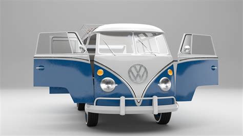 Volkswagen T1 With Full Interior 3D model | CGTrader