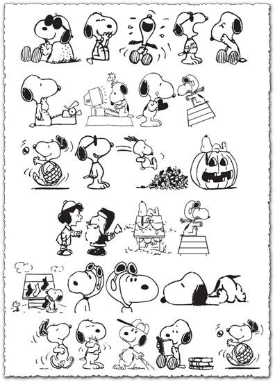 Snoopy dog vector sketches