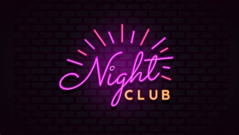 Premium Vector | Night club sign with neon light on brick wall background.