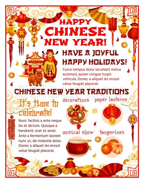 Chinese New Year festive poster of ... | Stock vector | Colourbox