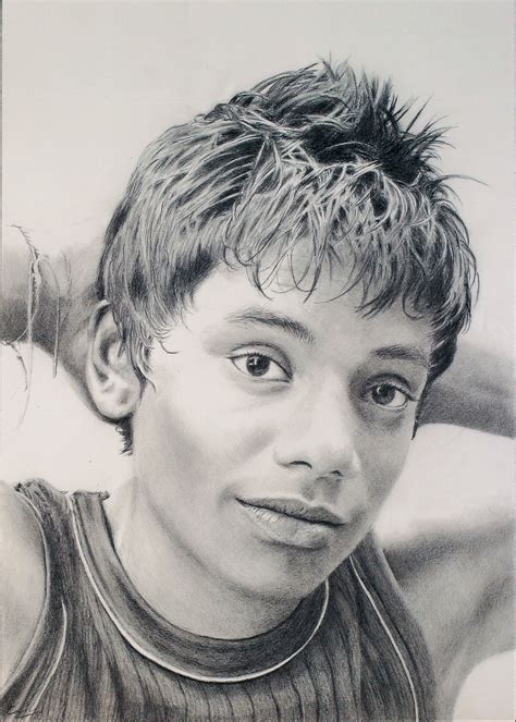 Pencil drawing: Portrait of a Sri Lankan Boy | Drawings, Portrait, Guy drawing