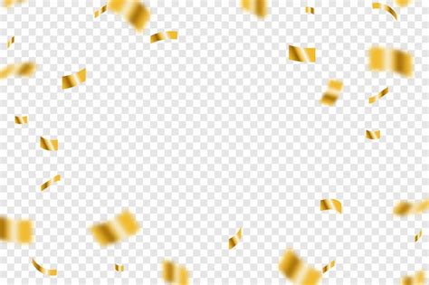 Premium Vector | Confetti on transparent background. falling shiny gold confetti. vector ...