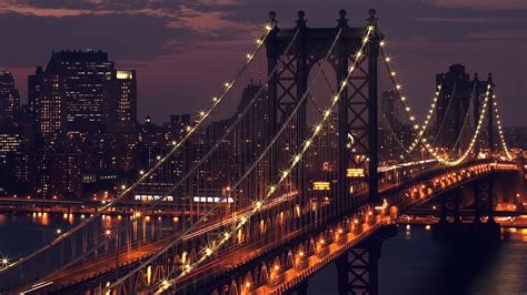 wallpaper for desktop, laptop | mn29-bridge-city-river-night-view-nature