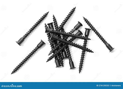 Group of Black Assembly Wood Screws Isolated on White Stock Image - Image of screwing, work ...