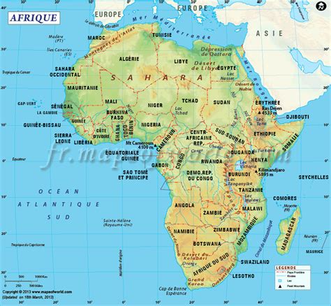 La Carte Africaine, la Carte Politique Africaine, la Carte de Pays Africaine