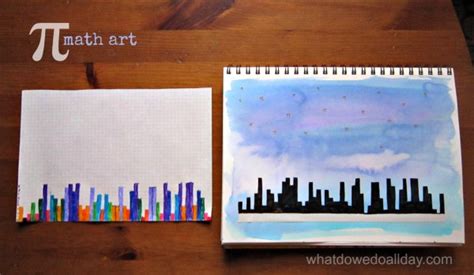 Pi Day Math Art for Kids: Pi Skyline