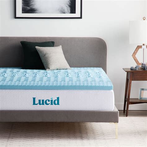 Lucid 2 Inch Mattress Topper Queen – Memory Foam Mattress Topper Queen – 5 Zone Gel Infusion ...