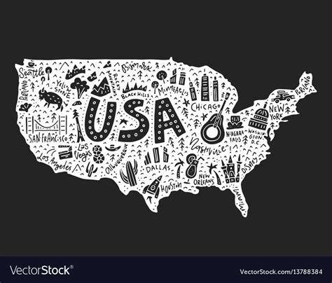 Cartoon Map Of The USA