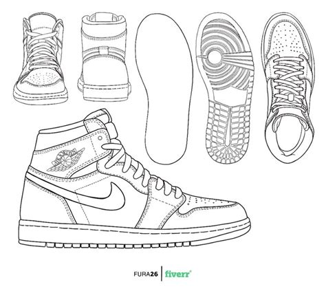 Make vector line art sneakers design by Fura26 | Fiverr Fashion Design Template, Fashion Design ...