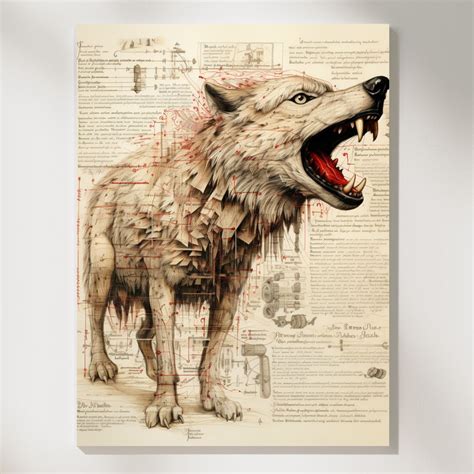 Howling Canid Anatomy Detailed Wolf Schematic Wall Art – Artslo.com