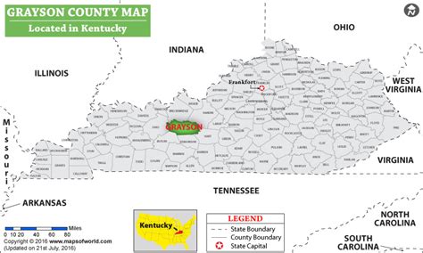 Grayson County Map, Kentucky