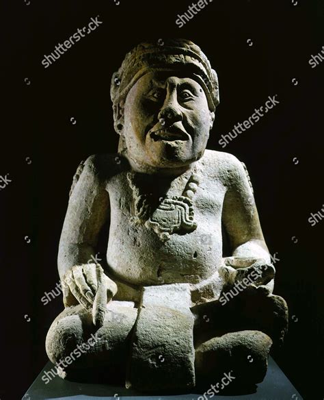 Mayan Tufa Statue Seated Scribe Sepolturas Editorial Stock Photo ...