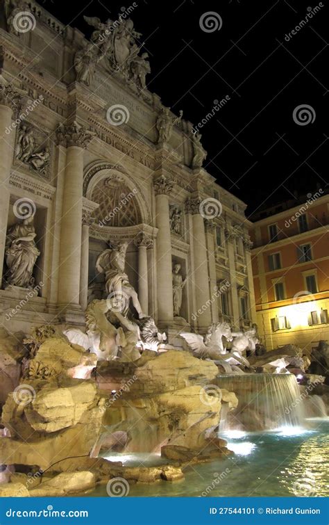 Trevi Fountain at Night stock image. Image of europe - 27544101