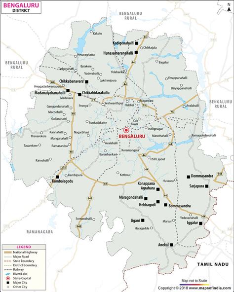 District Map of Bangalore | Bangalore city, Map, City maps illustration