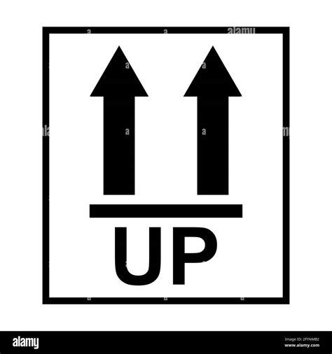 Up arrow on cardboard box hi-res stock photography and images - Alamy