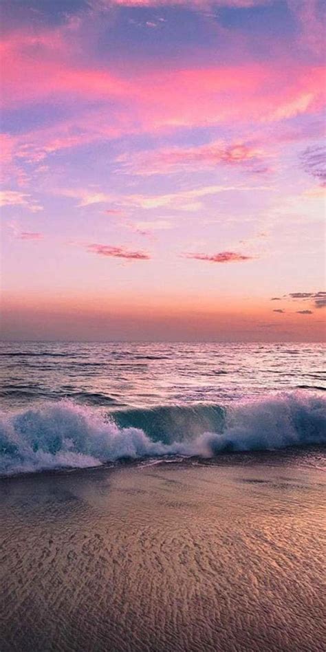 Pink Sunset Waves