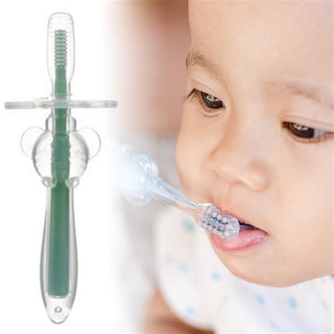 OTVIAP 1Pc Soft Silicone Toothbrush Training Brush Baby Infant Newborn Teether Tools , Baby ...