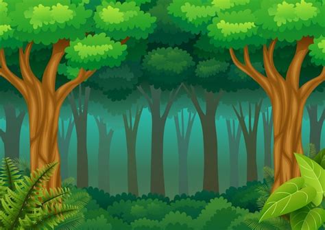 Premium Vector | Green forest background