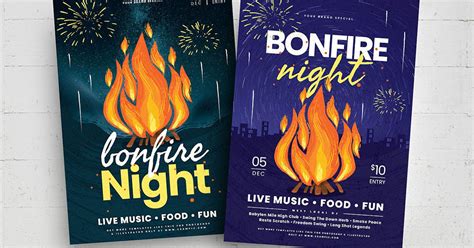 Bonfire Night Flyer / Poster, Print Templates ft. bonfire & fire - Envato Elements