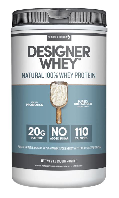 Designer Protein 100% Whey Protein Powder, Purely Unflavored, 20g Protein, 2 Lb - Walmart.com ...