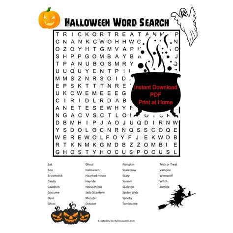 Halloween Word Search Digital Download PDF - Etsy Canada