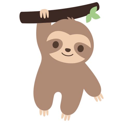 Sloth Hanging On Tree Branch SVG | Cute Sloth Png