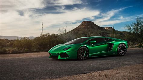 Dark Green Lamborghini Car Mountain Background HD Lamborghini Wallpapers | HD Wallpapers | ID #86105