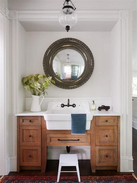 Stylish Farmhouse Bathroom with Black Fixtures