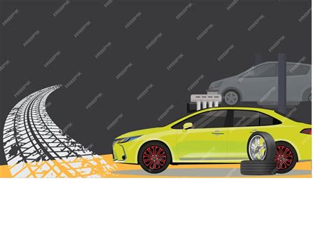 Premium Vector | White vector side view sedan with road vectors tires ...