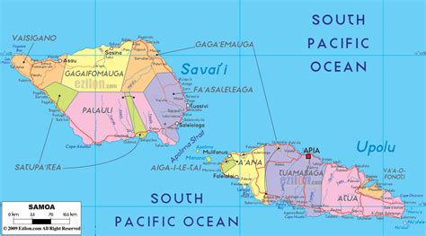 Detailed Political Map of Samoa - Ezilon Maps