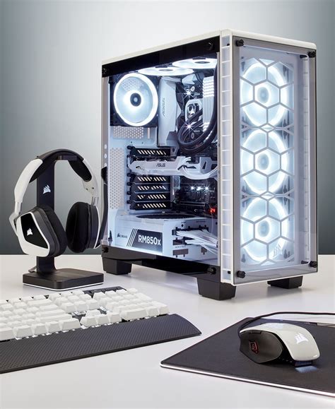 Corsair Crystal 460X RGB PC Case White | Gaming room setup, Computer ...