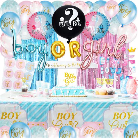 Buy SMIRLY Gender Reveal Decorations Set - Baby Gender Reveal Party Supplies, Gender Reveal ...