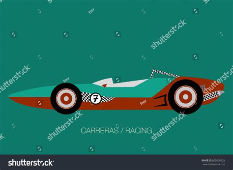 Retro Race Car Vector Side View Stock Vector (Royalty Free) 605000729 ...