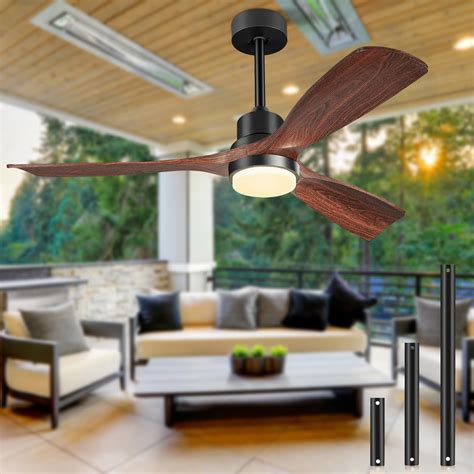 Ceiling Fans with Lights and Remote, 52 Inch Outdoor Ceiling Fan for Patios with Light 3 ...