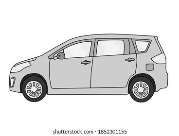 Car Side View Outline Gray Color Stock Illustration 1852301155 | Shutterstock