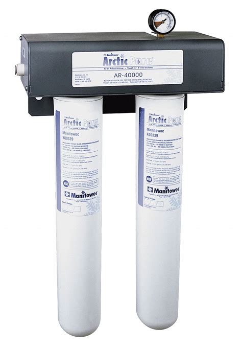 MANITOWOC 3/8 in NPT Talc Filled Polypropylene Ice Machine Filter System, 1.5 gpm, 125 psi ...