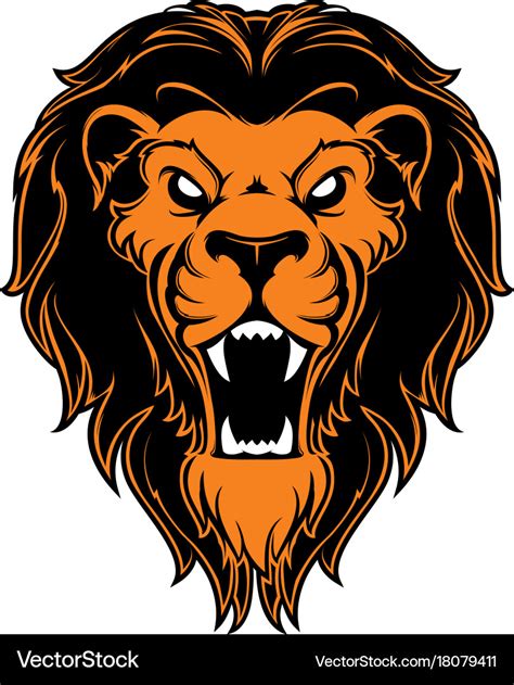 Roaring lion head mascot Royalty Free Vector Image