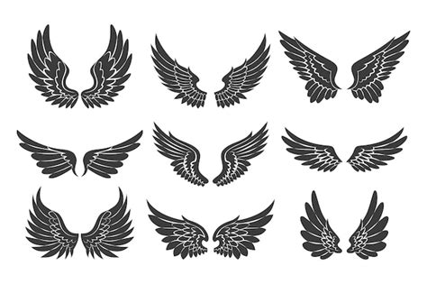 Free Vector | Flat design angel wings silhouette