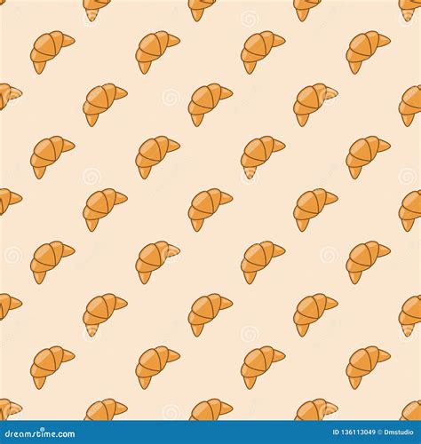 Vector Croissant Seamless Background Pattern Stock Vector ...