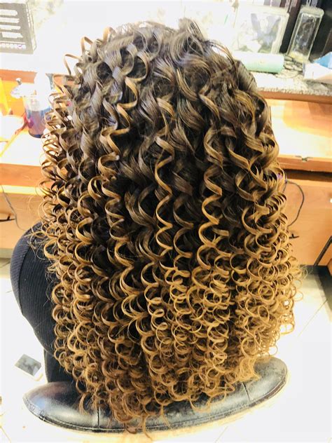 1/2 curling iron ️ ️ | Permed hairstyles, Spiral curls, Dyed hair