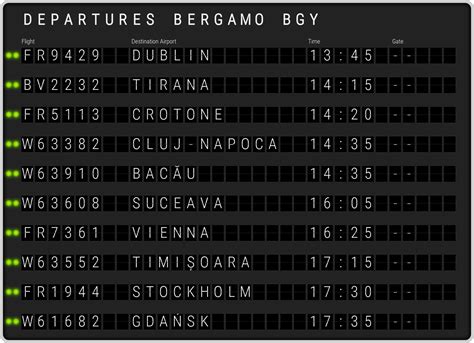 Bergamo Il Caravaggio Airport Departures & [BGY] Flight Schedules