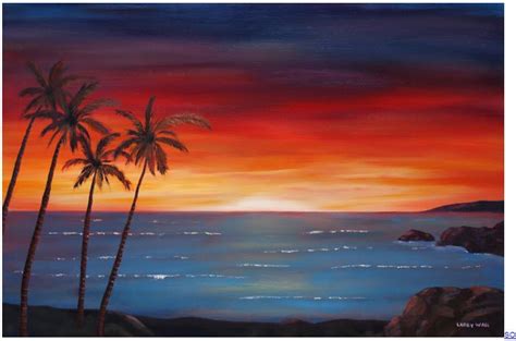 Sunset Beach Scene Painting Easy