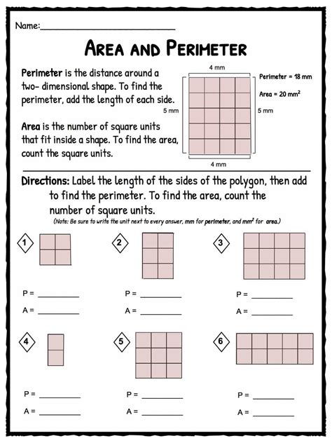 Area Worksheets | Area and Perimeter Worksheets | KidsKonnect