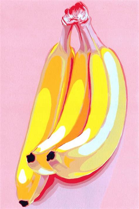 Banana painting Fruit original art Food artwork Kitchen pop art ...