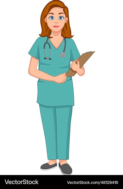 Female nurse cartoon Royalty Free Vector Image