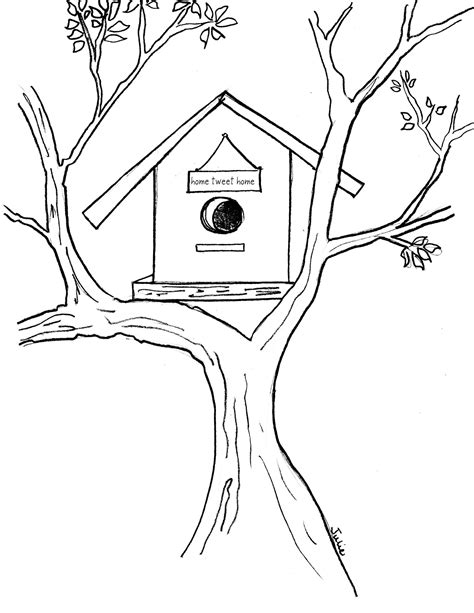 Bird House Drawing at GetDrawings | Free download