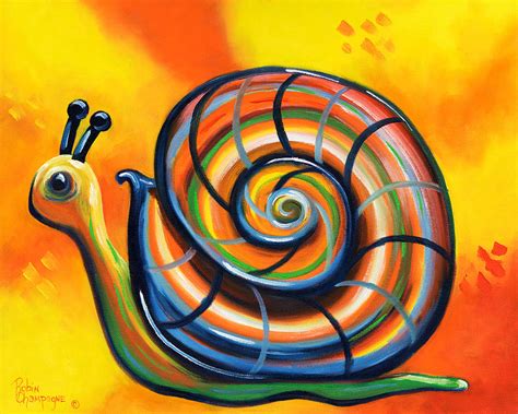 Speedy Snail Painting by Robin Champagne