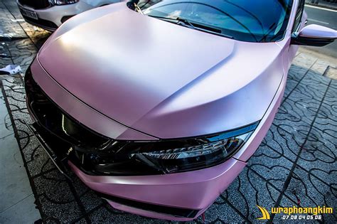 Honda Civic Full Wrap Glossy Metallic Sakura Pink