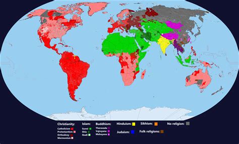 World Map According To Religion - United States Map