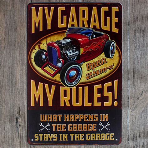 30X20CM My Garage Retro Vintage Home Decor Tin Sign for Wall Decor Metal Sign Vintage Art Poster ...